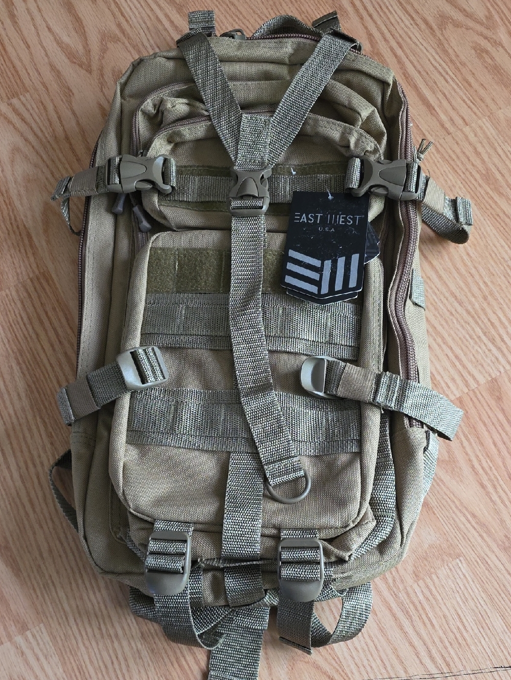 East West USA Tan Tactical Military-Style Backpack